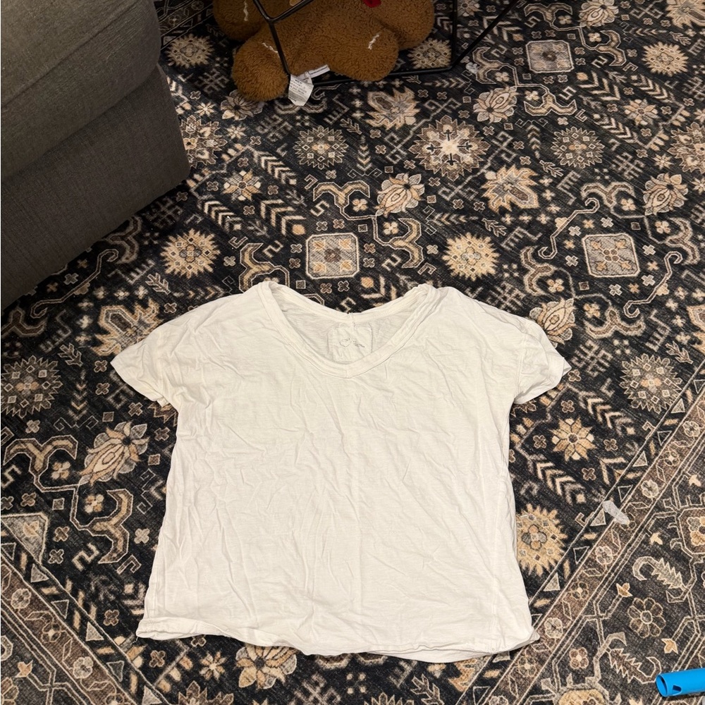 Aerie White Oversized Boyfriend Tee - Picture 2 of 3